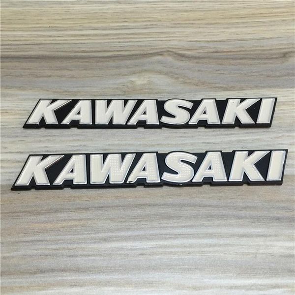 

for modified kawasaki kawasaki retro car street car stereoscopic aluminum fuel tank hard standard white lettering buoy decal metal321s
