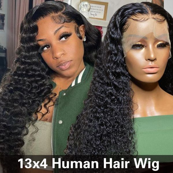 

Deep Wave Frontals Wigs for Women Human Hair Wig Brazilian Human Hair Wig Curly Human Hair Wig LaceFront Wig Curly Hair Products, Light brown