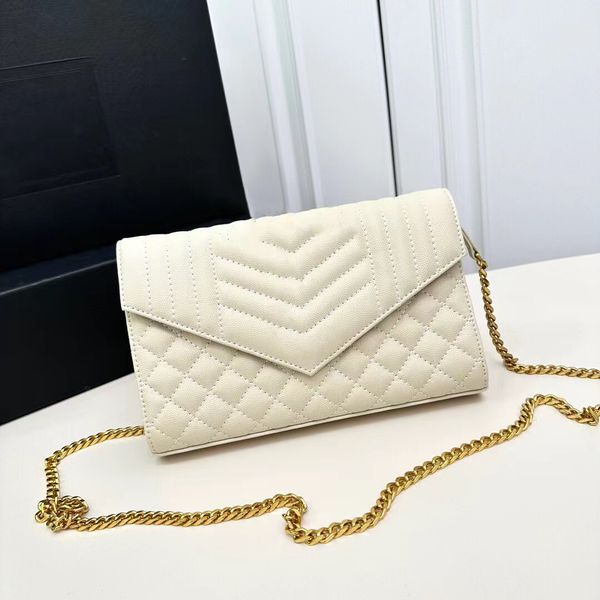 

luxury designer bag handbag shoulder bag brand cross body classic flap envelope bag y shape designer stitch leather ladies metal chain flap