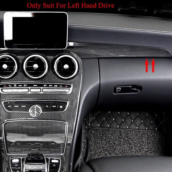

center console dashboard trim strips 2pcs abs for mercedes benz c class w205 180 200 2014-18 glc x253 260 2015-18 lhd229c