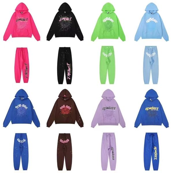 

2023men's hoodies sweatshirts purple sp5der 555555 2023ss pullover men women young thug spider web star, Black