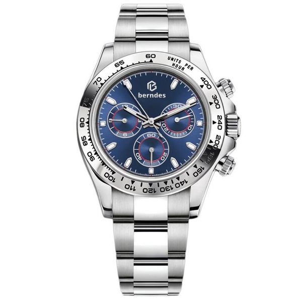 

business men multifunctional mechanical automatic watch super luminous function fast disassembly depth waterproof2271, Slivery;brown