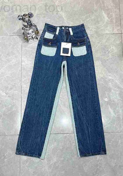

womens shorts designer early autumn new temperament reduced age heavy industry spliced coarse woven jeans, White;black