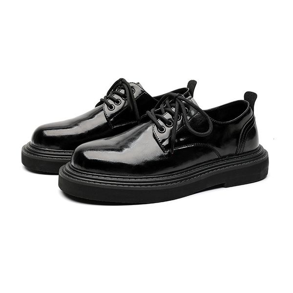 

dress shoes fashion casual designer men's dress shoes spring autumn retro black platform shoes male leather wedding commute shoe man 23