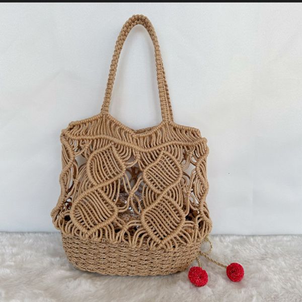 

evening bags women shoulder bag fashion hand made beach bag bohemian straw woven bag retro simple large capacity basket bag 230824