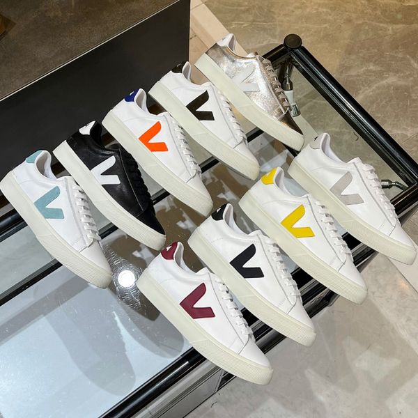 

fashion veja shoes womens sneakers shoes mens classic white fashion couples vegetarianism style vejas campo size 36-45, Black