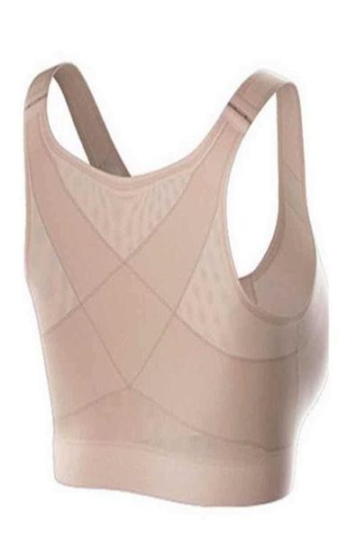 

4 season women push up no string xbra usual wearing lift up posture corrector bra wireless back support underwear running vest 202483843, Red;black