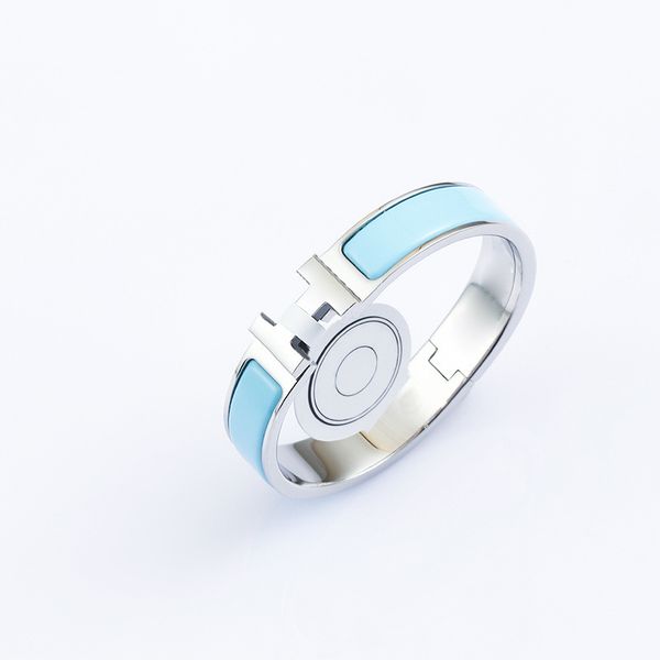 

new trendy silver plated stainless steel h bangle cuff bracelet jewelry for women gift, Black