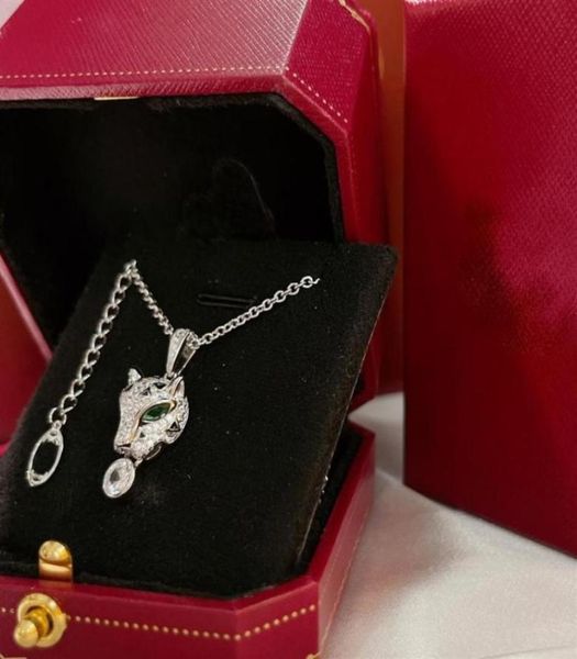 

necklace luxury 18k gold plated pendant necklaces crystal with green official reproductions diamants legers panthere 5191656, Silver