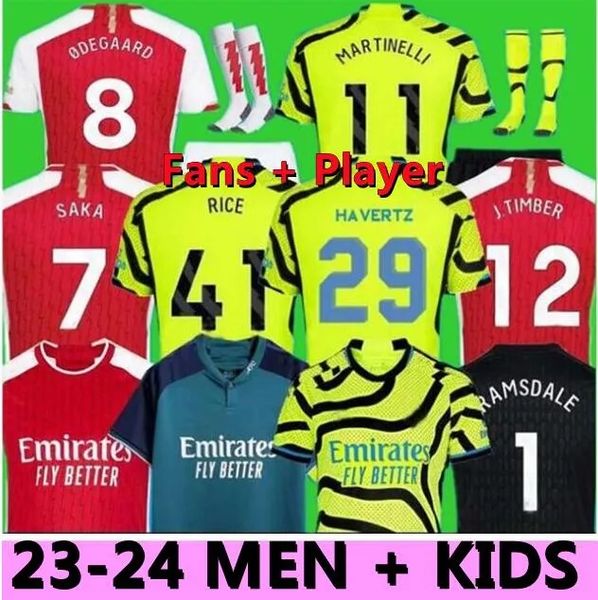 

23 24 smith rowe soccer jerseys g.jesus saka arsenal saliba 2023 2024 fans player version odegaard football jersey shirt martinelli long shi, Black;yellow
