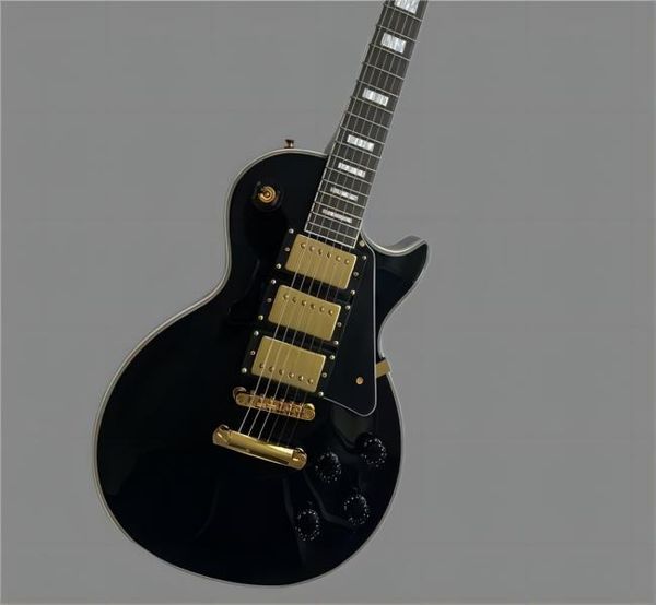

standard electric guitar, black and silver, well built, shipping in 3 days