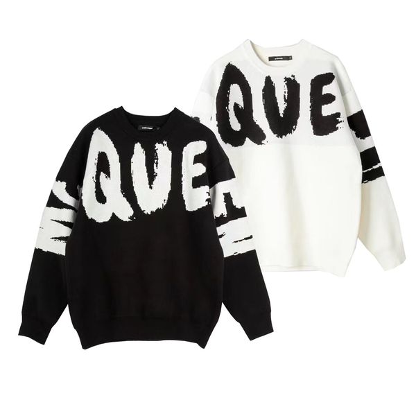

men's plus size sweaters hoodies in autumn / winter 2023acquard knitting machine e custom jnlarged detail crew neck cotton, White;black