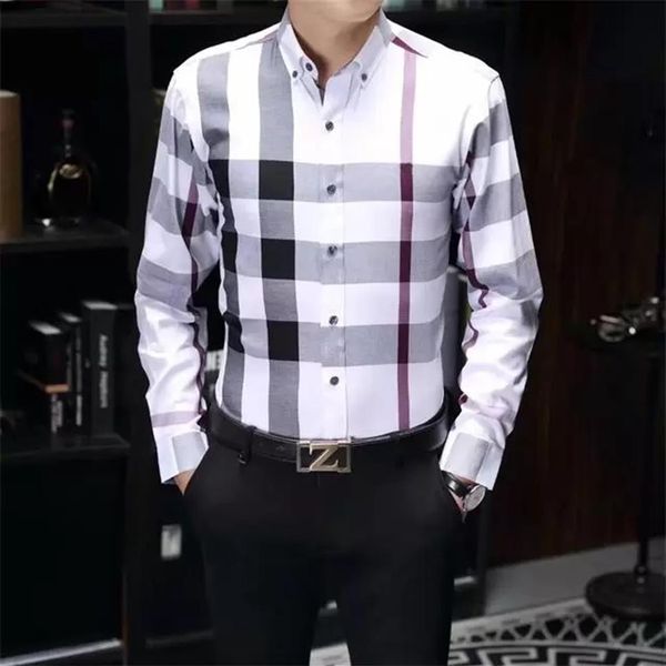 

designers mens dress shirts business fashion casual classic long sleeve shirt brands men spring slim fit chemises de marque clothi318n, White;black
