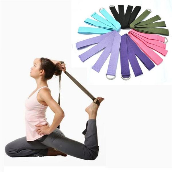 

whole-new multi-colors women yoga stretch strap d-ring belt fitness exercise gym rope figure waist leg resistance fitness band278w