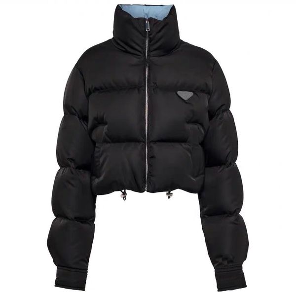 

designer luxury down jacket women parka fashion with inverted triangular sleeves removable downs parkas vest winter short coat jackets size, Black