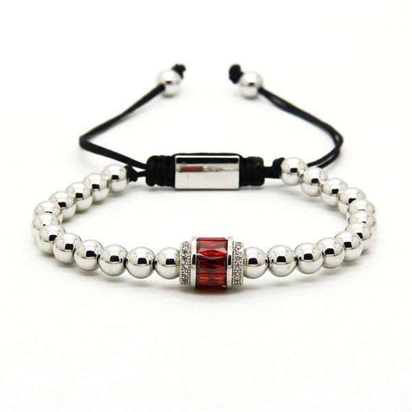 

fashion pandora bracelet whole 6mm good quality silver beads with big hole pink red and green cz braided bracelets for men and274g, Golden;silver