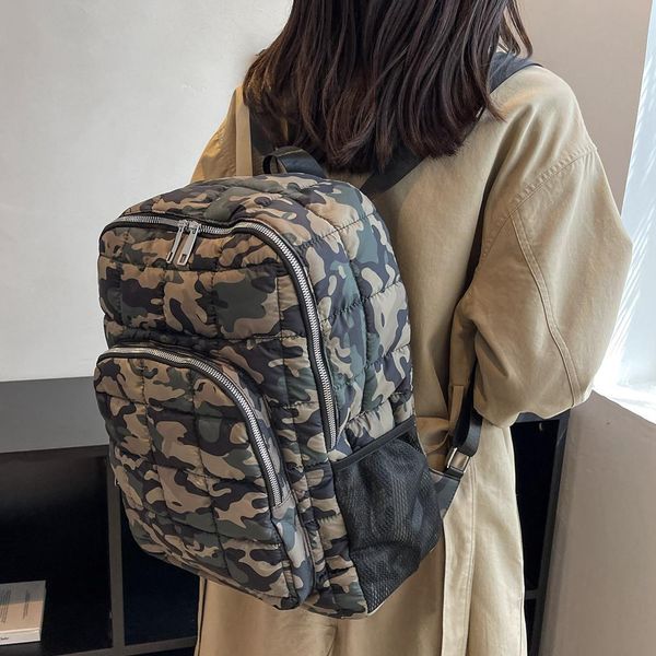 

school bag backpacks autumn and winter casual space cotton camouflage vintage big travel backpack cute 230823
