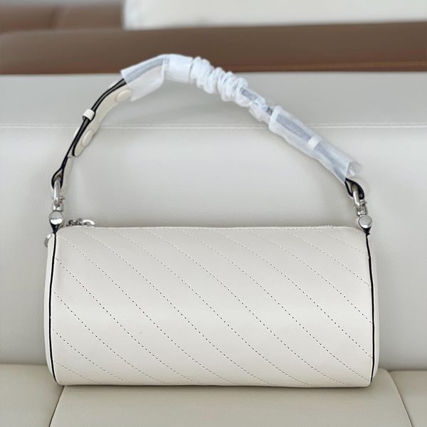 

pure leather totes cylindrical bag purse monogram adjusting grip underarm bags hardware zipper pendant inner compartment wallet