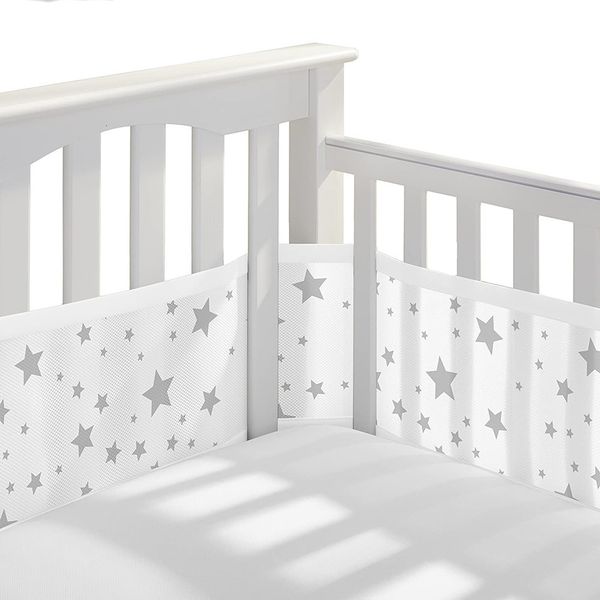 

bed rails 2pcsset breathable antibumper baby mesh crib liner protector 230824