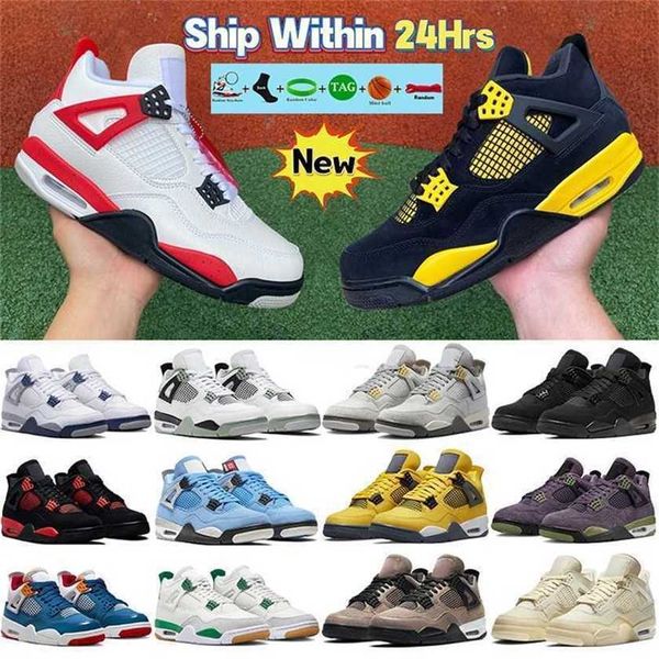 

cement red jumpman 4 mens basketball shoes 4s thunder pine green midnight navy seafoam craft pn dust military black cat university blue wome