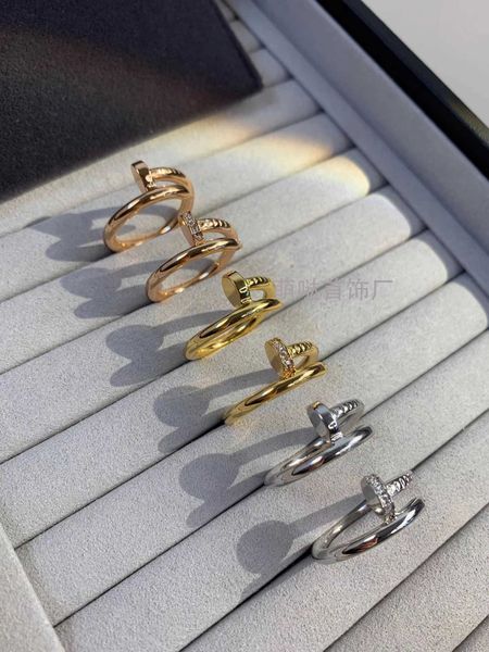 

wholesale high edition v gold 925 silver plated 18k carti nail ring head and tail diamonds without for men women luxury
