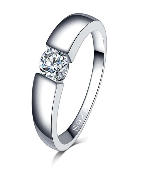 

real 925 sterling silver wedding diamond moissanite rings for women men silver engagement love jewelry whole size6 7 8 9 10 11265e8878966, Slivery;golden