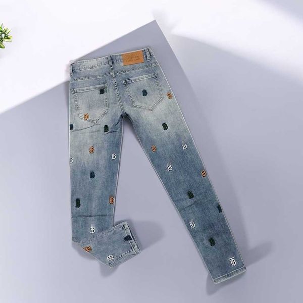 

men oversized jeans burb designer pants tb embroidered trousers men women loose casual 4xl 5xl 6xl, Blue