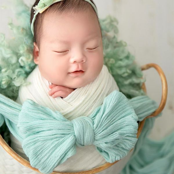 

blankets swaddling 3 meter seersucker wrap for born pography props stretch baby po shoot 230824
