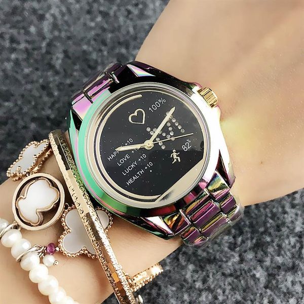 

fashion m crystal design brand watches women's girl metal steel band quartz wrist watch m77279s, Slivery;brown