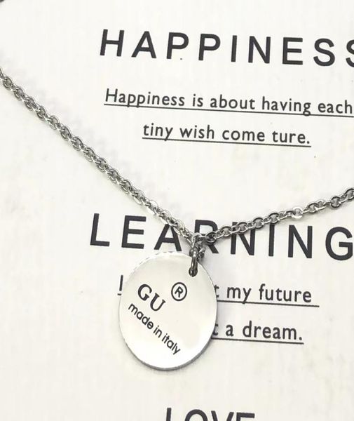 

round necklace women stainless steel couple chain pendant necklaces jewelry on the neck gift for girlfriend accessories whole8441338, Silver