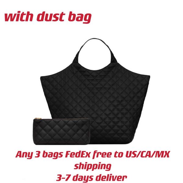 

2 in 1 icare maxi designer shopping bag in quilted lambskin with toggle closure lady tote bags featuring a removable zipped pouch 216m