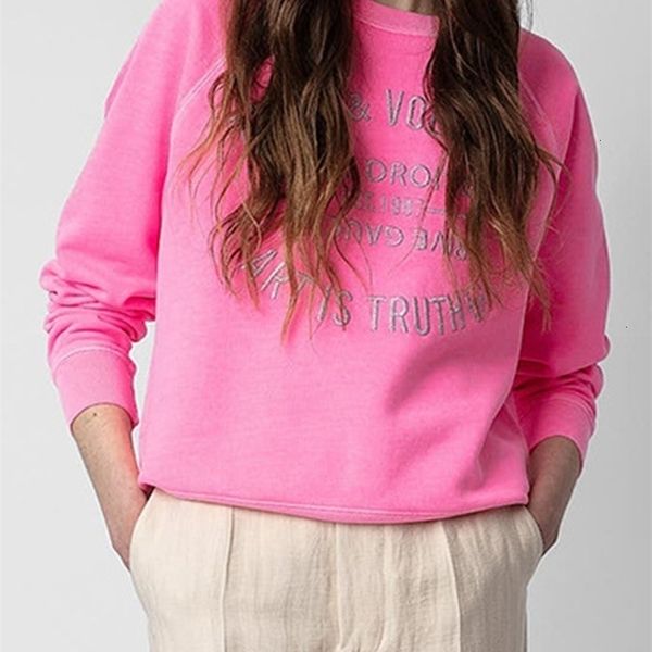 

women s hoodies sweatshirts letter embroidered sweatshirt 2023 women autumn clothing washed vintage designer pullovers femme casual luxury, Black