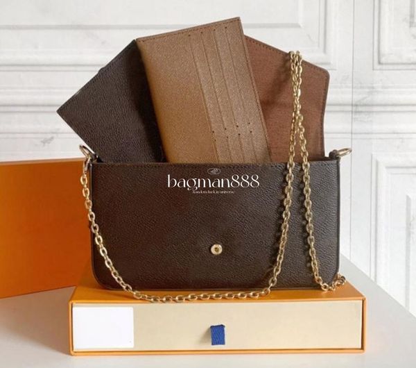 

classic 3 piece set luxury handbag designer bag the tote bag shouder crossbody bags embossed clutch purse envelope messenger card holder tot