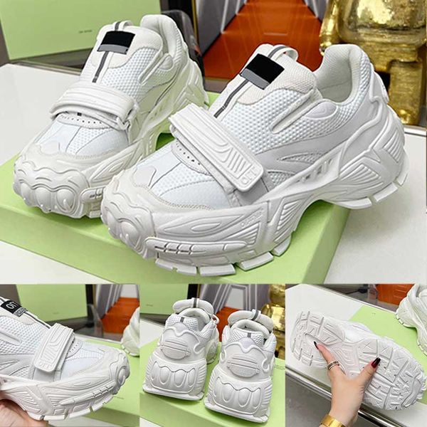 

white off womens sports shoes designer casual shoes velcro lace up white upper cool elevated cat claw sole 2023 new mens sneakers outdoor ru, Black