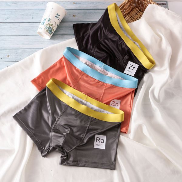 

underpants men s underwear boxer summer ice silk breathable 3pcs 230823, Black;white