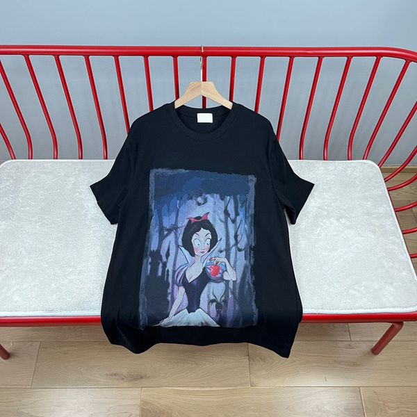 

mens summer cotton t shirt streetwear princess mermaid graphic cartoon tee fairy tales 23fw aug 24, Black;brown