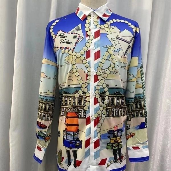 

men's casual shirts dc5945 fashion 2023 runway luxury famous brand european design party style clothing 230823, White;black