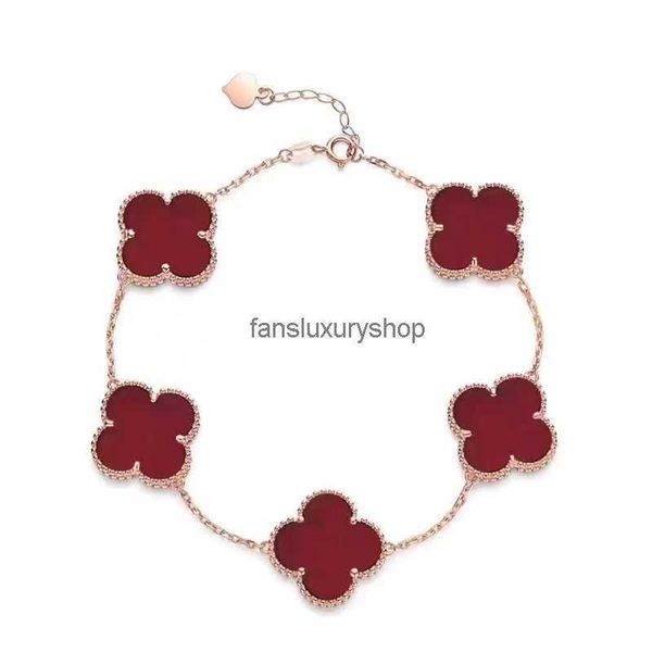 

classic designer van jewelry four leaf clover charm bracelets bangle chain 18k gold agate shell mother of pearl for women&girl wedding mothe, Golden;silver
