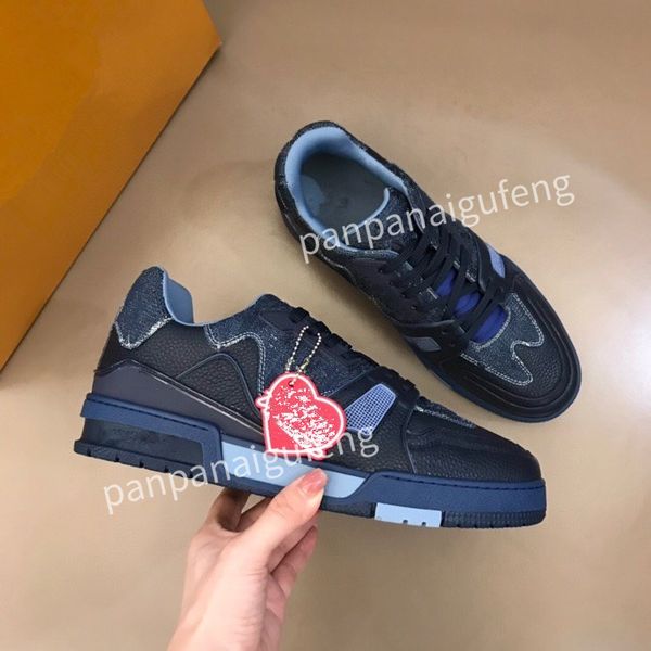 

2023 new luxurys designer sneakers casual shoes men women vintage trainer reflective sneaker mens platform shoe white womens leather trainer, Black
