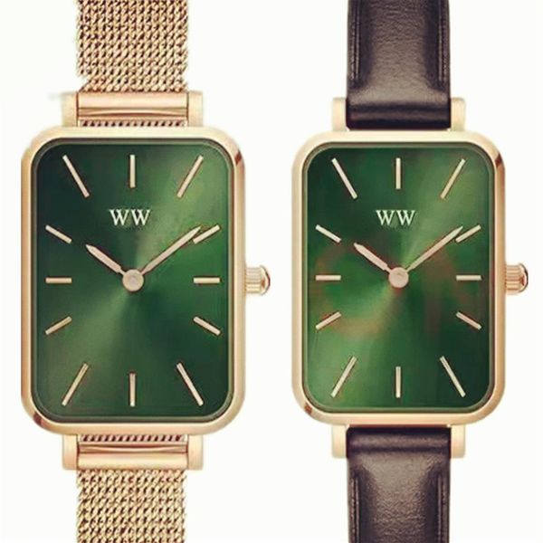 

classic superior d&ww 3a 11 rose gold watch bracelet couple stainless steel waterproof fashion for women wristwatch quartz watche336k, Slivery;brown