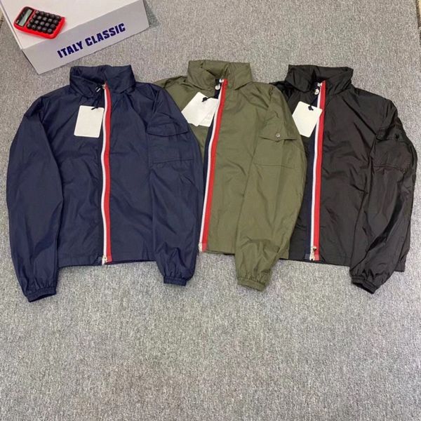 

designer mens jackets casual rain jacket windbreaker long sleeve outwear coats zipper full uo v4z6#, Black;brown