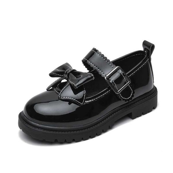 

flat shoes kids school shoes for girls leather shoes fashion black soft-soled princess shoes students campus performance shoes size 27-38 l0, Black;grey