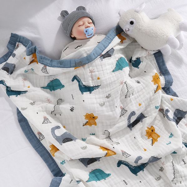 

blankets swaddling pure cotton cartoon pattern s spring 6layer gauze soft absorbent bath tower born swaddle blanket shower wipes 230824