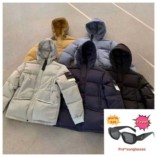 

designer down jacket autumn and winter mens womens puffer jackets coat double printing lapel hooded zipper casual parka c23, Black