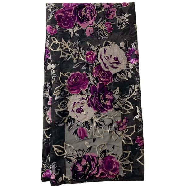 

embroidery flannelette 5 yards fabric african dresses for women nigerian female wedding party sewing textile evening ladies clothing premium, Black;white