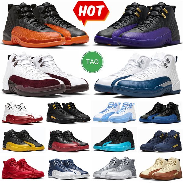

designer 12 12s basketball shoes brilliant orange cherry field purple vlack taxi stealth university blue white game royal gym red sneakers f
