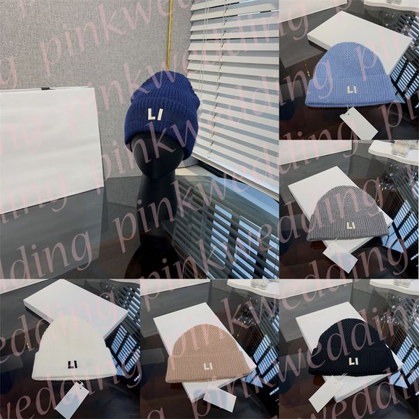 

luxury letter wool beanies women men winter warm knits hats streetwear outdoor windproof knitted beanie, Blue;gray