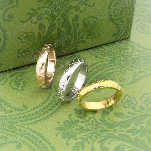 

fashion stainless steel silver love ring luxury designer ring rose gold jewelry for lovers gifts