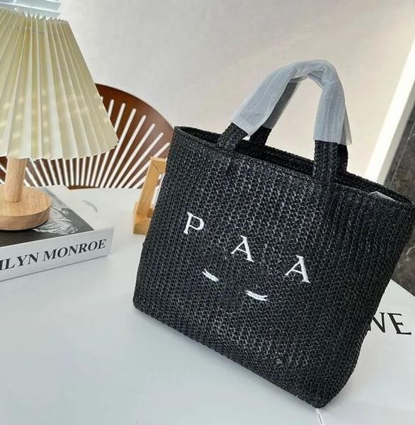 

summer stripe straw fashion bags designer raffia bag woman crochet tote bag luxury handbag large capacity woven shopping purse totes shoulde