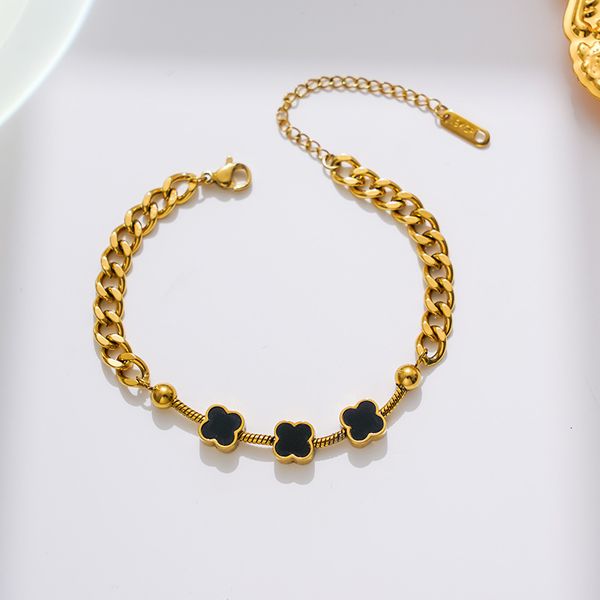 

Van Bracelet Classic Designer Jewelry 4 Four Leaf Clover Bracelets 18K Gold Plated Women Girls Wedding Gift Party